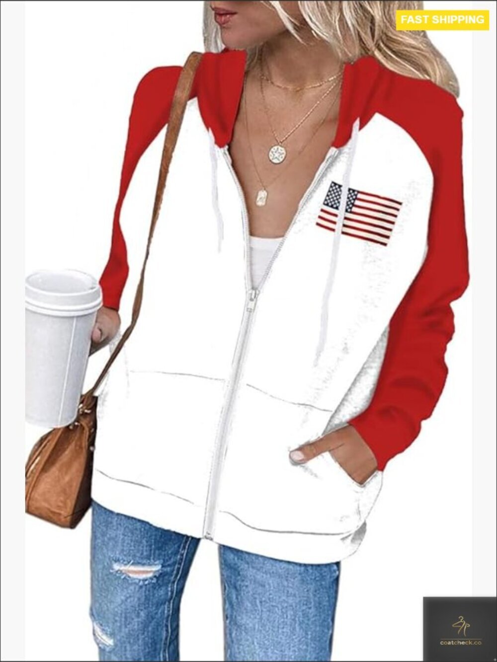 Oversized Zip Up Hoodie Long Sleeve Casual Sweatshirt Jacket Streetwear Trendy
